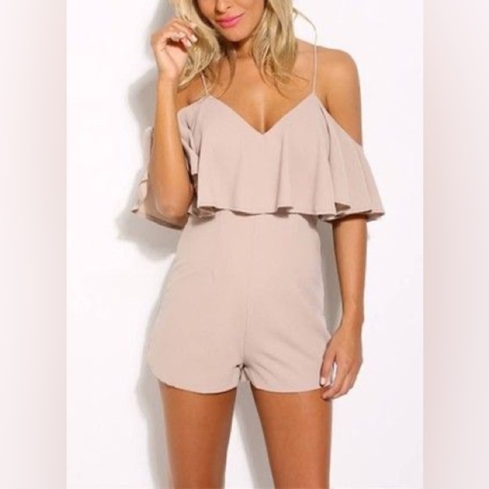 Off the Shoulder Mauve Romper